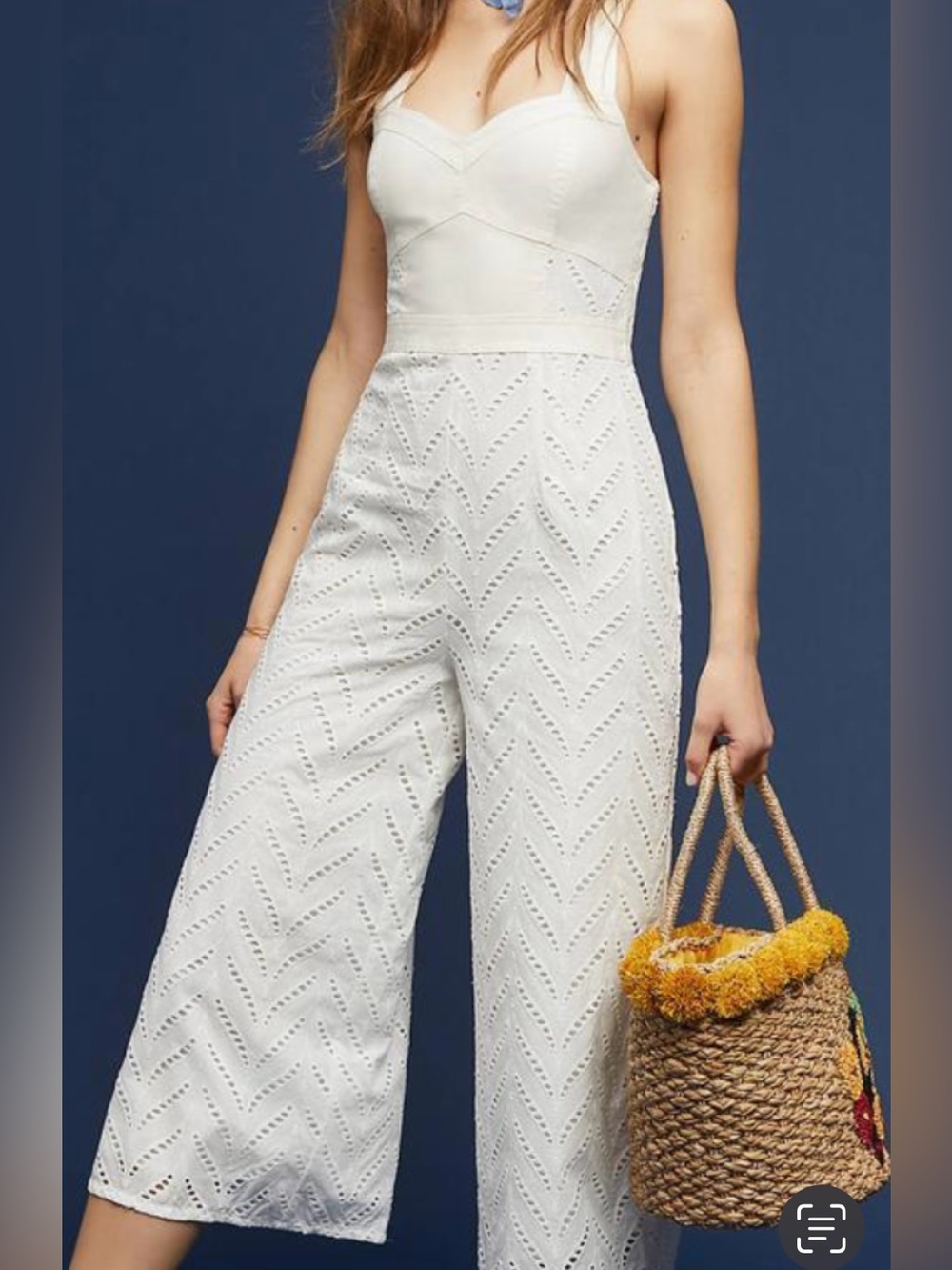 Anthropologie ett:twa Alice Eyelet Jumpsuit size 4